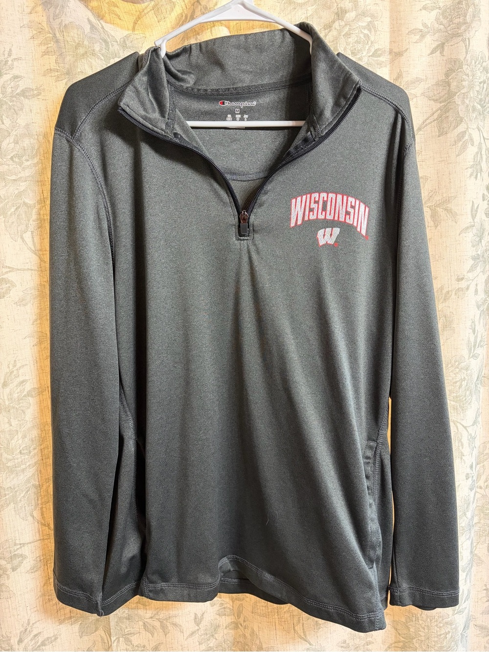 Champion Men's Gray and Black Pullover - Champion Logo